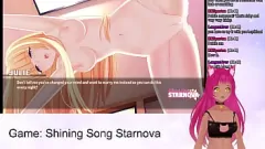 Abspielen Zuschauen, wie VTuber LewdNeko Shining Song Starnova Julie Route Teil 5 spielt, während sie mit Sexspielzeug vollgespritzt wird