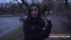 Play Aggressive brunette who likes to grab the man's balls