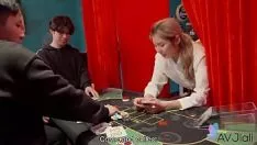 Play A super blonde with big breasts and a bulging ass has sex with a horny brunette guy