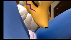 Redare 3D Furry Lesbian Passion: Krystal și Renamon sunt animate