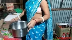 Indian Wife's Intense Anal Sex Session in the Kitchen